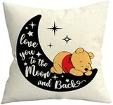 Love You to The Moon and Back 18x18 inch Decorative Throw Pillow Cover Mom Gifts for Children Room Couch Sofa Decor, Gifts for Son, Daughter (18x18 in, White-1)