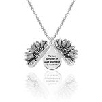 WUSUANED Aunt And Niece Necklace Sunflower Locked Pendant The Love Between An Aunt And Niece Is Forever Aunt Gifts From Niece Niece Gifts From Aunt (Aunt and niece locked necklace)