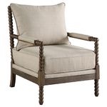 Coaster Home Furnishings Blanchett Cushion Back Accent Chair Beige and Natural