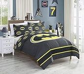 JPI DC Comics Batman Emblem 3-Piece Reversible Queen Comforter Set - Gray and Black - Officially Licensed - Super Soft & Cozy - 86'' x 86'' - 100% Polyester