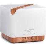ASAKUKI 700ml Essential Oil Diffuser, Multifunctional Ultrasonic Aromatherapy Fragrant Oil Vaporizer Humidifier with Timer, Auto-Off Safety Switch, and 7 LED Light Colors (Light Wood)