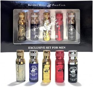 Beverly Hills Polo Club 5 Piece Mini Gift Set Exclusive for Men, EDT Eau De Toilette 5 Mini 0.5oz Bottles