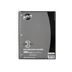 Hilroy Coil 3-Subject Notebook, Wide Ruled, 10.5 X 8 Inches, 150 Sheets / 300 Pages, Assorted Colour Covers, 1 Notebook (13225)