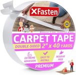 XFasten Double Sided Carpet Tape - Heavy Duty 2” x 40 yds Residue-Free Carpet Tape for Area Rugs Over Carpet, Keep Rug in Place, Rug Tape Hardwood Floor, Anti Slip Double Sided Rug Tape for Carpet