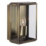 Searchlight 8204AB Box Antique Brass Outdoor Modern Rectangular Lantern Flush Wall Light with Bevelled Glass | IP44 Exterior Rating | Garden Walls - Fencing - Patio Lighting | Free Air Freshener Promo