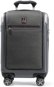 Travelpro Platinum Elite Hardside Expandable Spinner Wheel Luggage TSA Lock Hard Shell Polycarbonate Suitcase, Vintage Grey, Carry-on with Laptop Pocket 21-Inch, Platinum Elite Hardside Expandable