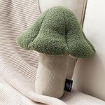 Phantoscope Mushroom Shaped Throw Pillow, Teddy Fleece Soft Mushroom Decorative Pillows Cute 3D Shaped Cushion for Couch Sofa Bed Chair, Light Green,16 x14 inches