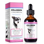 Collagen for Dogs 60ml,Liquid Dog Collagen Drops with Biotin, MSM-Supports Smooth Digestion,Joints, Skin & Coat,Liquid Supplement,Tasty Bacon-Flavored