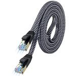 Cat 7 Ethernet Cable 25 ft, MORELECS Nylon Braided Cat 7 Internet Cable 25 ft Ethernet Cable RJ45 Network Cable Cat7 LAN Cable for PC Mac Router Laptop