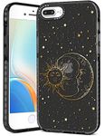 Toycamp for iPhone 8 Plus/7 Plus/6S Plus/6 Plus Case, Sun Moon Stars Design for Women Mens Girls Boys Teens Cool Fantasy Glitter Print Case, (5.5 Inch), Black