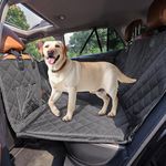 ENONCI Back Seat Extender for Dogs, Waterproof Dog Pet Car Seat Cover for Back Seat with Hard Bottom, Dog Hammock for Car, Upgrade 1200D Ripstop Material Backseat Cover Bed for Dog, Black