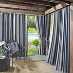 Sun Zero Valencia Cabana Stripe Indoor/Outdoor UV Protectant Energy Efficient Grommet Curtain Panel