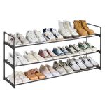 SANGMUCEN Shoe Rack, 3 Tier Shoe Organizer, Shoe Rack for Closet, Metal Shoe Storage Organizer for 18 Pairs, Black SSR031H