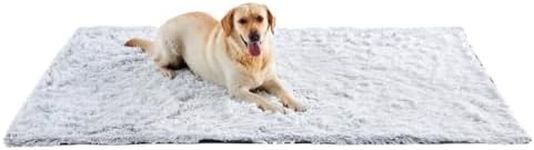 Best Friends by Sheri Calming Shag Dog Blanket for Large Dogs, Waterproof Coating, Frost, 60" x 80"
