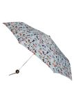 Totes Manual Umbrella with Dog Face Handle, NeverWet 43-inch Canopy, Navy Blue With Small Pictures of Dogs.