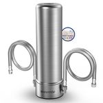 Waterdrop AS13 Under Sink Water Filter, 6 Stage Stainless Steel Under Sink Water Filtration System, No Drilling Required Water Filter System, NSF/ANSI 42 Certified, Reduce PFAS, PFOA/PFOS