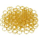 HUIHUIBAO 100 Pieces 10mm Gold Plated Split Rings Smooth Round Edge Key Chain Rings Double Loops Jump Rings for Jewelry and Crafts Making Wind Chimes Costuming Ornaments