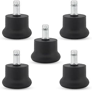 LIMKOMES Replacement Office Chair Stool Swivel Caster Wheels to Fixed Stationary Castors, Office Chair Wheels for Carpe (Set of 5)