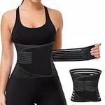 Risipu Waist Trainer Belt for Women,Waist Trimmer Weight Loss Workout Fitness Back Support Belts For Women & Men - Body Shaper (2XL) Black