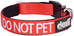 Dexil Limited DO NOT PET Red Color Coded S-M L-XL Neoprene Padded Dog Collar Prevents Accidents by Warning Others of Your Dog in Advance (S-M)