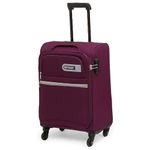 Citizen Journey Pulse Trolley Bag for Travel 57 cms Small Cabin Luggage Bag | Polyester Soft Sided Suitcase for Travel with 4 Spinner Wheel & Built-in Combination Lock (Purple)