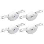 uxcell 25mm Sliding Door Nylon Pulley Furniture Roller Wheels for Screen Door Wardrobe Cupboard Closet, 4Pcs, White Silver Tone