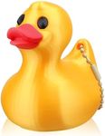 HianDier Duck Toy Ornament 2.8 Inch Hard Plastic Duck Key Chain for Women Cute Duck Car Decor and Backpack Accessory with Metal Chain Stroller Duck Toy for Girls Boys Birthday Stocking Stuffers-Yellow