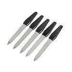 uxcell® 5pcs Plastic Handle Metal Dual Sided Nail Sanding File Manicure Pedicure Tool