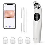 GUPAY Blackhead Remover Pore Vacuum With Camera 1080P Facial Pore Cleaner Electric Comedone Whitehead Extractor 4 Suction Probes and 5 Suction Levels USB Rechargeable Blackhead Vacuum Kit for Facial Skin Cleaning