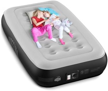 Airefina Twin Air Mattress with Built-in Pump 13", Blow up Mattress in 2 Mins, Twin Air Anywhere Bed with Flocked Surface for Camping, Home, Foldable & Portable 75x39x13in