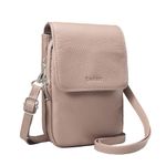 befen Real Leather Phone Bag for Women Mini Ladies Cross Body Bag Small Pink Crossover Bgas for Women UK with Removable Strap