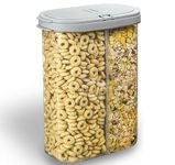 Deli Kitchen 1x (2.6L) BPA Free Cereal Storage Containers 2-in-1 Box, Plastic Food Storage Container with Airtight Lids, Durable, Stackable Kitchen Dispenser for Cereals