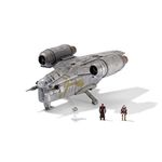 Star Wars Micro Galaxy Squadron Starship Class Razor Crest - 7-Inch Vehicle with 1-Inch Mandalorian, Greef Karga and Grogu Micro Figures