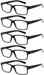 Norperwis Reading Glasses 5 Pack Quality Readers Spring Hinge Glasses for Reading for Men and Women (5 Pack Black, 3.00, multiplier_x)