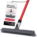 Tyroler Bright Tools Silicon Broom & Squeegee 40CM – Design, Natural Rubber Bristles Pet & Human Hair Indoor & Outdoor Use. Cleans Carpets, Hardwood Floors, Decks & windows. Water Resistant.