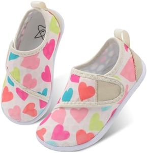 LeIsfIt Kids Water Shoes Toddler Girls Boys Swim Shoes Outdoor Quick-Dry Breathable Aqua Socks Non-Slip Barefoot Beach Shoes Color Love 12 Little Kid