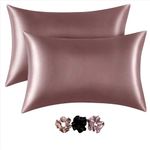 Pillow Cover RYLAN Satin Silk Pillow Cover for Hair and Skin 2 Piece with 3 Piece |Silk Pillow Covers with Envelope Closure end Design|Silk Pillow Cases 600 TC (Rose Taupe)