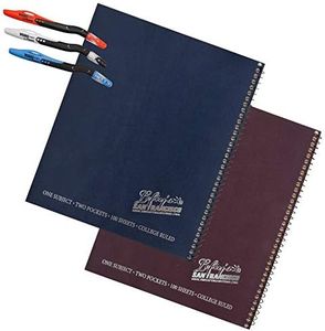 2 Left-Handed College Ruled Notebooks with Lefty's Logo Plus 3 Left-Handed Visio Pens, Assorted Colors