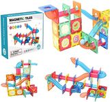 Magnetic Tiles 118pcs, Marble Run Pipe Magnetic Blocks for Toddlers, 3D Building & Construction Block Set, Fun STEM Educational Preschool Magnet Toys for Kids Boys Girls 3 4 5 6 7 8 9 12 Year Old Gift