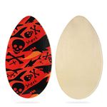 HQO LOVL Skimboard 35 inch Skim Board for Kids Adults Wooden Skim Boards with High Gloss Coat for Beach Skimboards for Beginners to Intermediate (Black Shark)