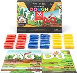 Arteza Kids Play Dough, Alphabet Learning Kit, 30 Pieces Air Dry Clay, 0.8 oz, Red, Yellow, and Blue, 26 Alphabet Cards, Art and Craft Supplies for Kids