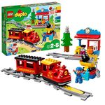 LEGO DUPLO Town Steam Train, Toys for Toddlers, Boys and Girls Age 2-5 Years Old with Light & Sound, Push & Go Battery Powered Set with RC Function, Kids' Gift Idea 10874