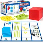 Torlam 131 PCS Base Ten Blocks for Math - Place Value Blocks, Plastic Base 10 Math Manipulatives 1st Grade, Math Counters, Number Blocks, Math Cubes, Counting Cubes for Kids Math (Upgraded Version)