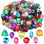 150 Pieces Pirate Treasure Multi-color Acrylic Diamond Fake Jewels for Kids Bling Fake Diamonds Gems Pirate Jewels Gemstone for Halloween Pirate Party Table Decorations Hunt Party Favors Pretend Play