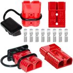 Anderson Connector 4 Pcs, 50 Amp 12-36v Batteries Quick Connect/Disconnect Plug Kit, Connectors for 6 to 12 Gauge Cables, for Car Bike ATV Winches Lifts Motors More,SB 50 Red