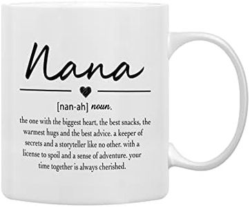 QASHWEY Nana Definition Coffee Mugs Mug, Nana Grandma Mother's Birthday Gifts for Granddaughter Grandson,Best Grandma Nana Gifts Double Side Printed Ceramic Mug Cup 11 Ounce