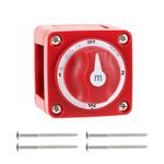 Boat Battery Disconnect Switch, 6007 m-Series Battery Switch Selector 4 Position 1-1+2-2-Off Marine Battery Switch Boat Master Battery Selector (Red)