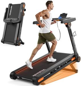 Vitalwalk Foldable Treadmill with Auto Incline, Commercial 49"x18" Wide Running Belt, 10MPH, 3.5HP Brushless, Walking Pad Treadmill for Home, Auto Folding, No Installation, 350LBS, APP, Large