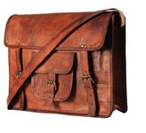 pranjals house Leather Brown Messenger Bag 11"(L),15"(W),4"(D)