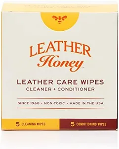 Leather Honey Leather Care Wipe Kit - Clean and Condition Leather On-The-Go - Leather Care for Auto Interiors, Furniture, Shoes, Bags, Accessories & Apparel - 5 Cleaner/5 Conditioner Wipes